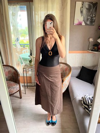 Jupe marron longue maxi skirt vintage y2k 2000yer