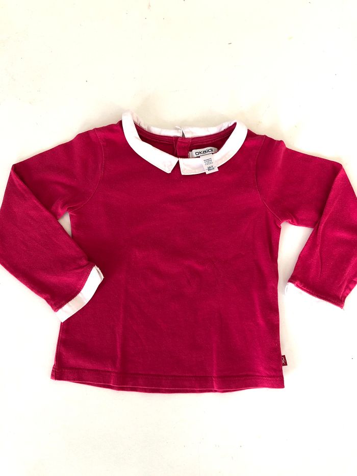 T-shirt rose col Okaidi 2ans