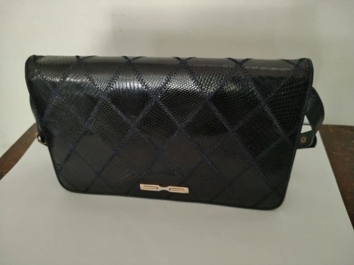 Pochette sac à main berma paris cuir peau de serpent - photo numéro 3