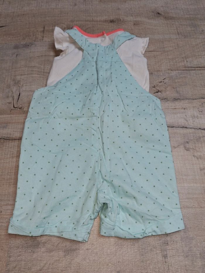 Ensemble salopette + tee shirt fille 9 mois - photo numéro 3