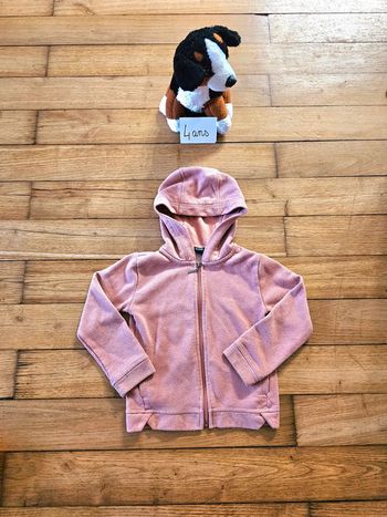 Veste à zip fermeture éclair et capuche sweat-shirt rose fille 4 ans