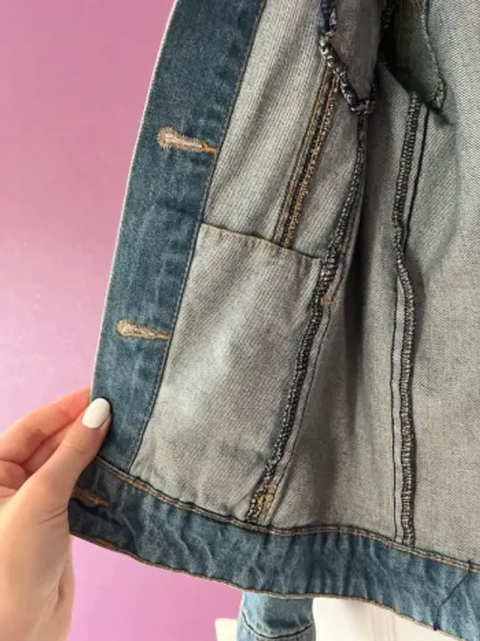 Veste en jean fille – Kiabi – 12 ans – Avec poche intérieure - photo numéro 3