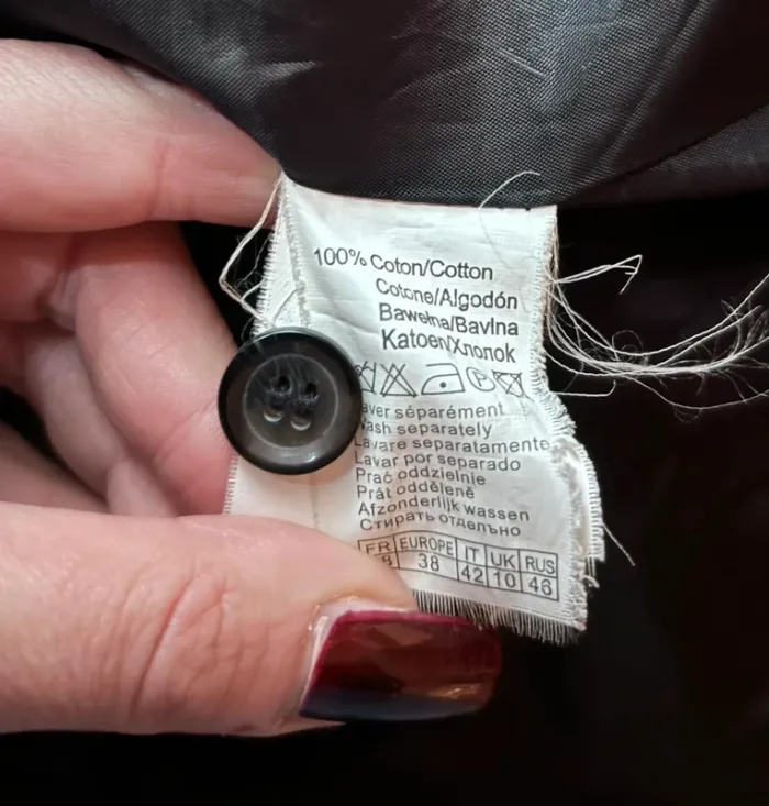 💕 veste style caban vintage côtelé velours noire taille 40 l #camaieu - photo numéro 9