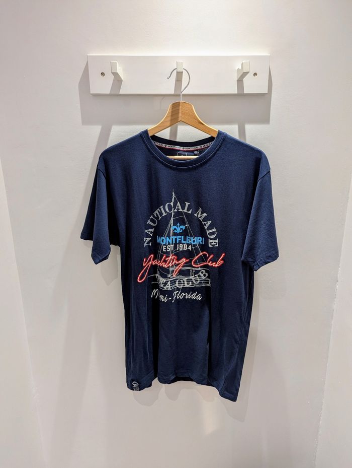 T-shirt bleu marine Nautical made Taille XXL (taille petit)