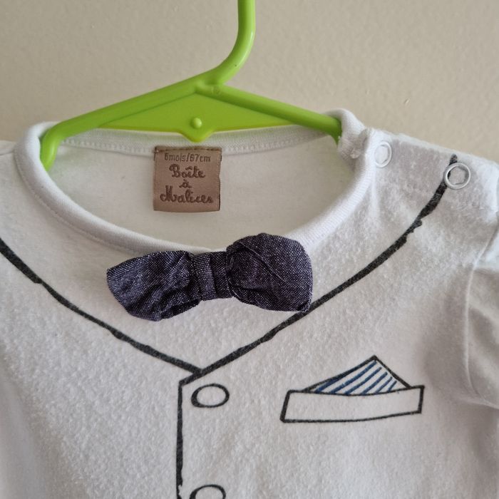 6 mois haut manches longues noeud papillon - photo numéro 2