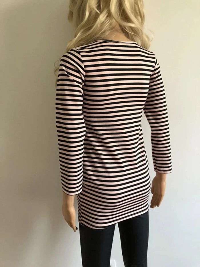Haut rayé rose clair et noir taille XS excellent état - photo numéro 9