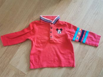 Polo manches longues mickey 12mois