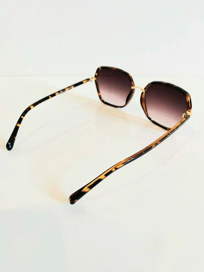Lunette de soleil femme marron léopard contour doré verres dégradés uvprotection catégorie 3 - photo numéro 6