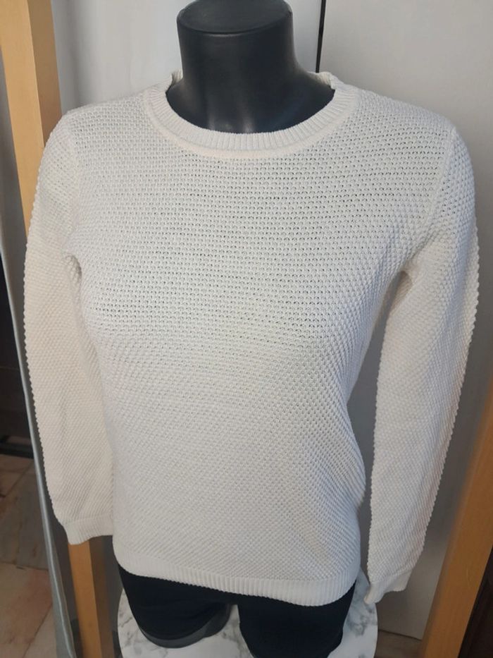 Vila pull blanc T.36/38 en tbe - photo numéro 2