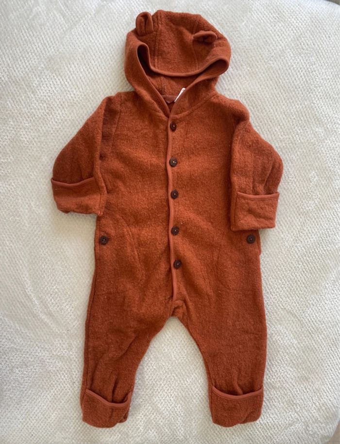 Combinaison en laine vierge marron