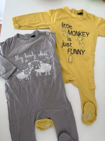 Lot pyj 6 mois gris jaune