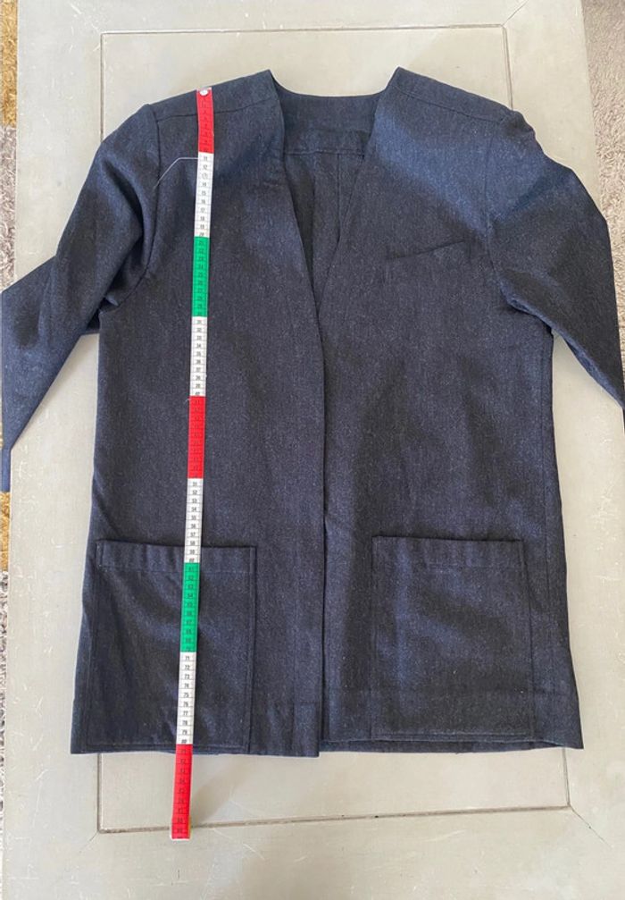Veste vintage 100 % laine gris anthracite taille 40 - photo numéro 14