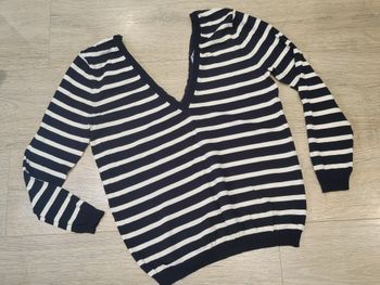 Pull fin marinière dentelle Zara Taille M