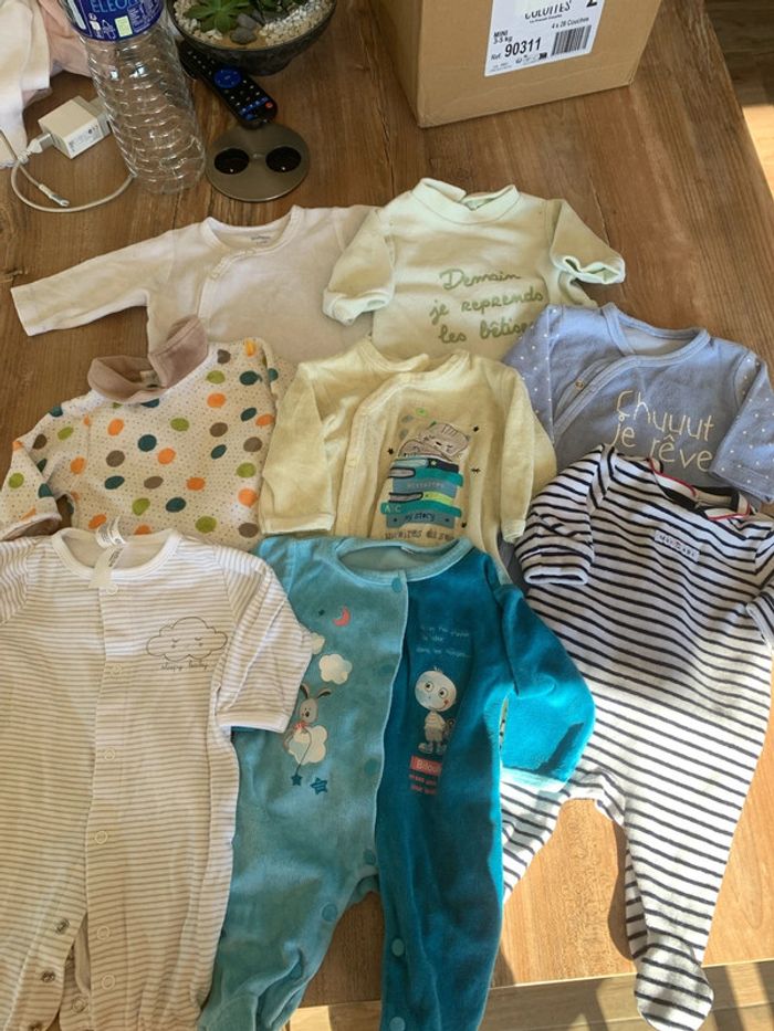Lot 8 pyjamas velours 1 mois mixte - photo numéro 2