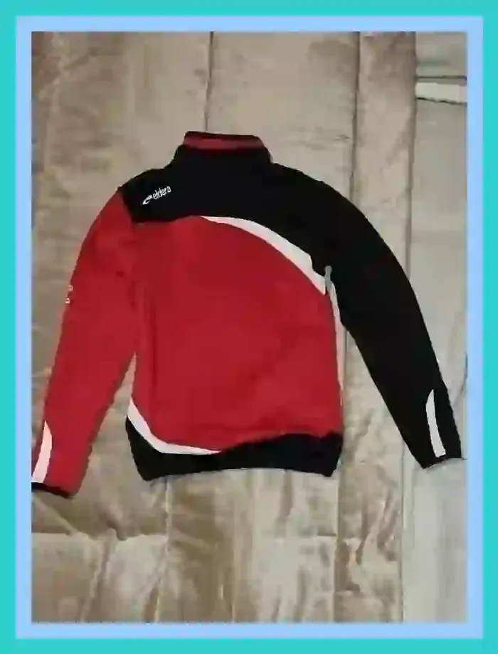 Pull zippé sport Eldera rouge noir mixte 8 à 10 ans  7521781145 - photo numéro 4