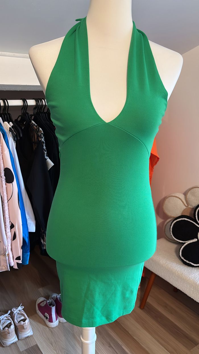 Robe dos nu verte Zara T38