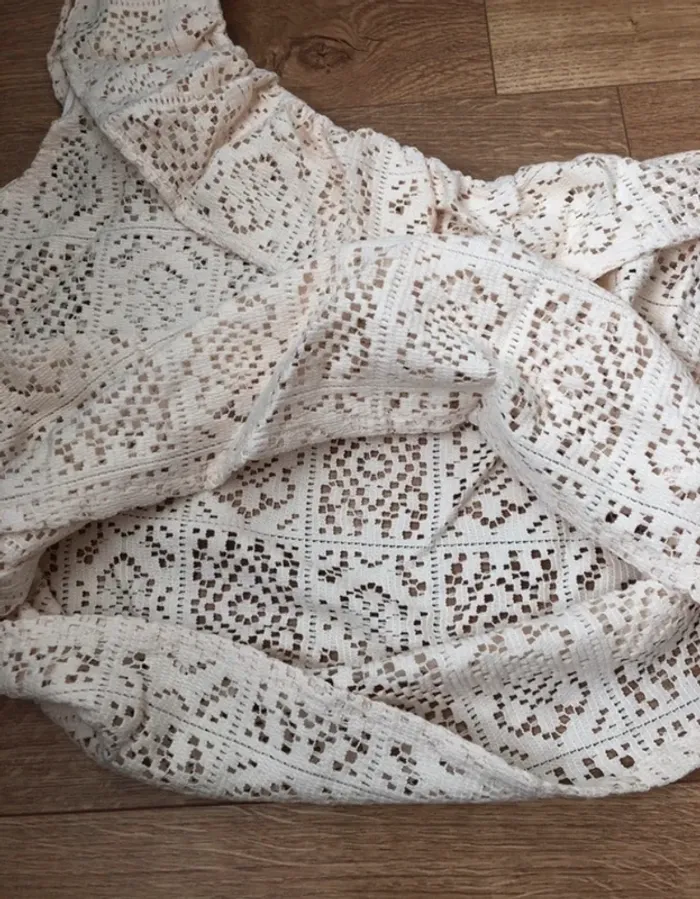 Haut top épaule dénudée beige coton été tendance - photo numéro 7