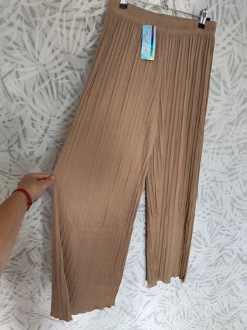Sublime pantalon plissé fluide jambes larges femme été taille 36 38 40 42 44 46