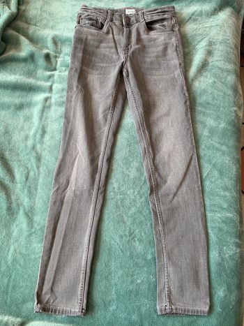 Jean gris Kiabi skinny XS avec réglage ceinture