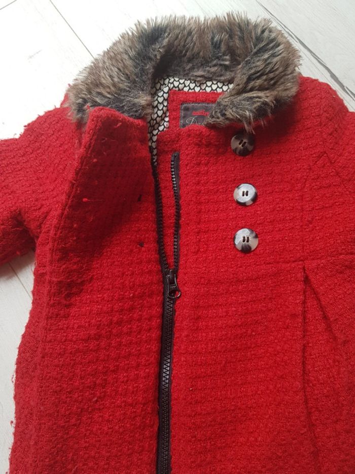 Manteau rouge hiver fille catimini 2ans - photo numéro 4
