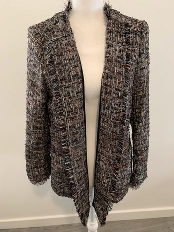 Blazer en tweed multicolore et argenté T42 XL