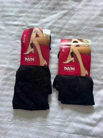 Lots de 2 collants 1 noir et 1 gris foncés taille 3/4