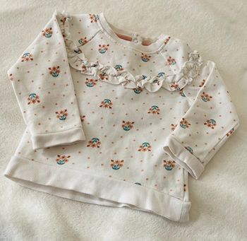 Petit pull manche longue à motifs fleuris 18 mois Orchestra
