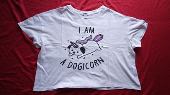 Tee-shirt blanc I am a dogicorn manches courtes