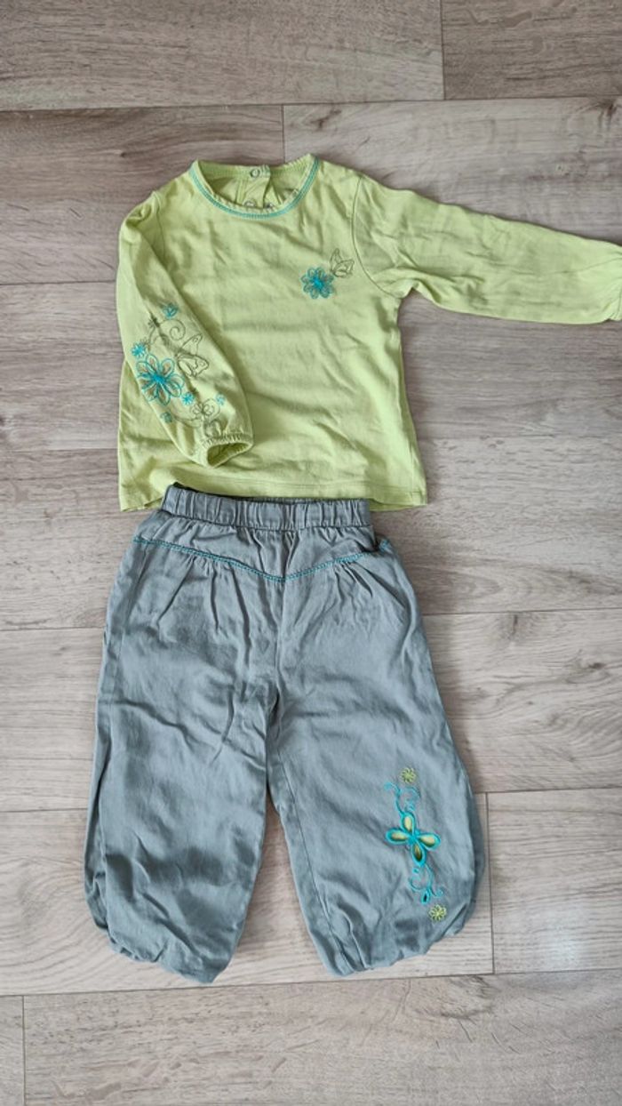 Ensemble Orchestra 18 Mois fleurs et papillons