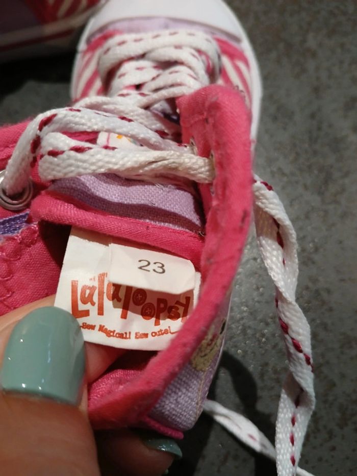 Baskets montantes en toile taille 23 - photo numéro 7
