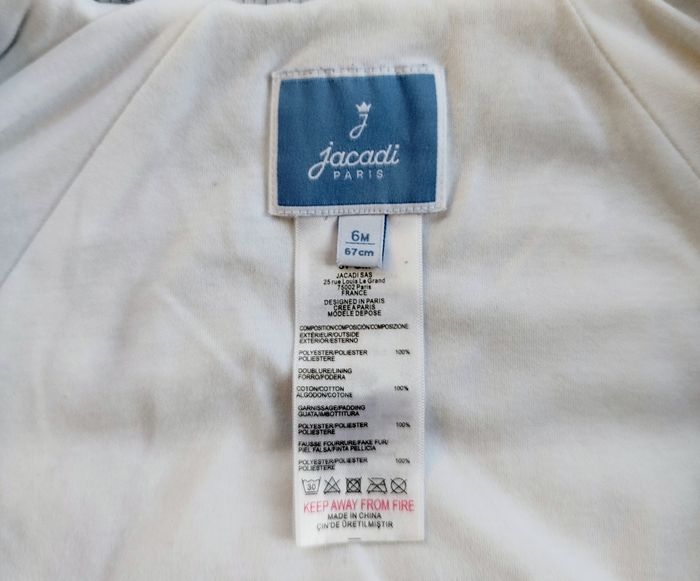 Combinaison pilote Jacadi garçon fille chaude hiver - Taille 6 mois - photo numéro 7