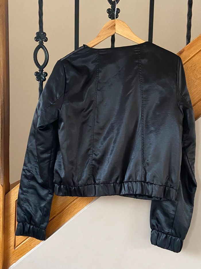 Blouson satiné noir - photo numéro 3