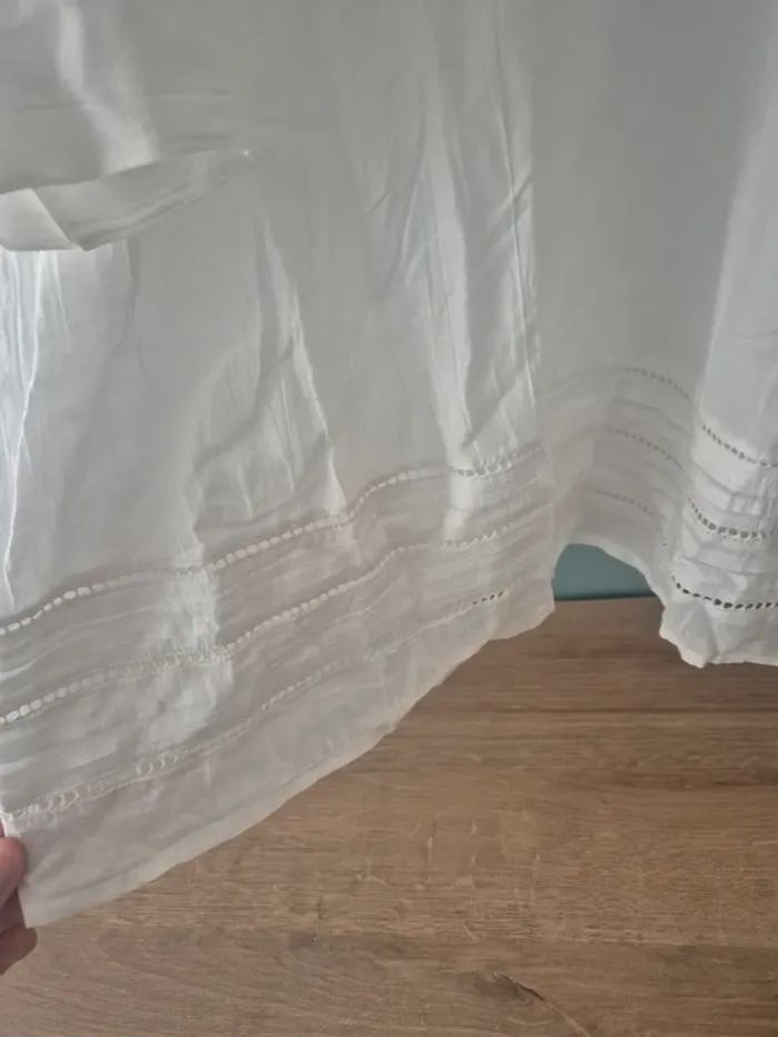 Robe blanche a longues manches pépé jeans taille 42 - photo numéro 3