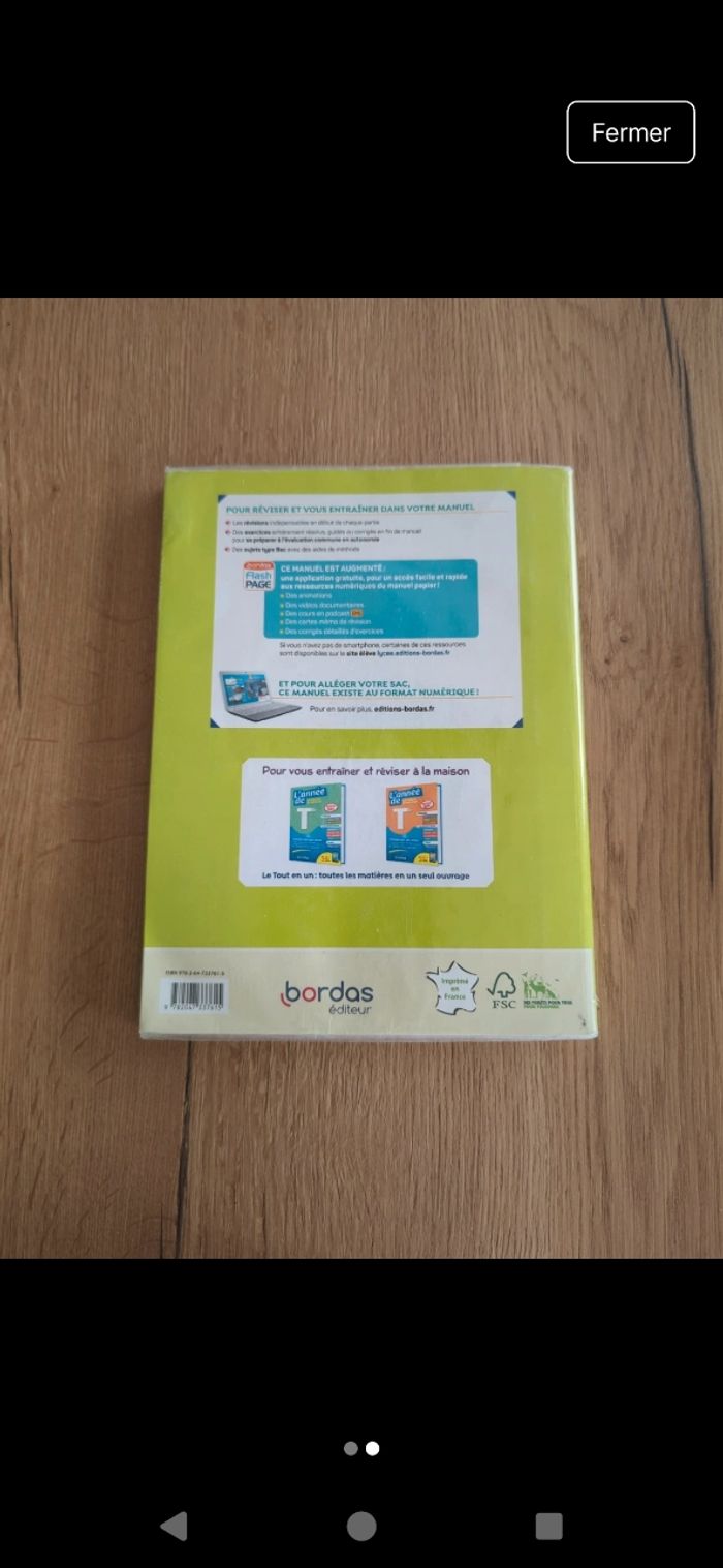 Livre enseignement scientifique terminale bordas - photo numéro 2