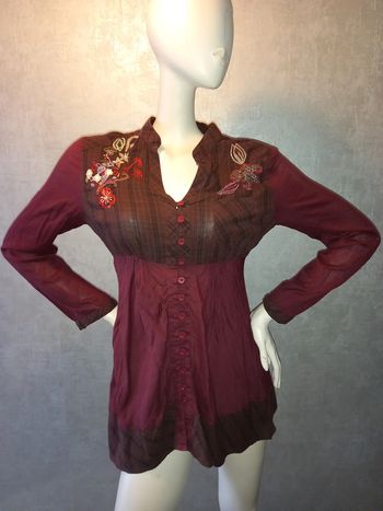 tunique chemise bordeaux desigual taille 40