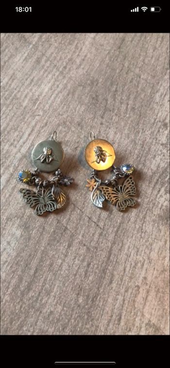 Boucles d oreilles anges et breloques