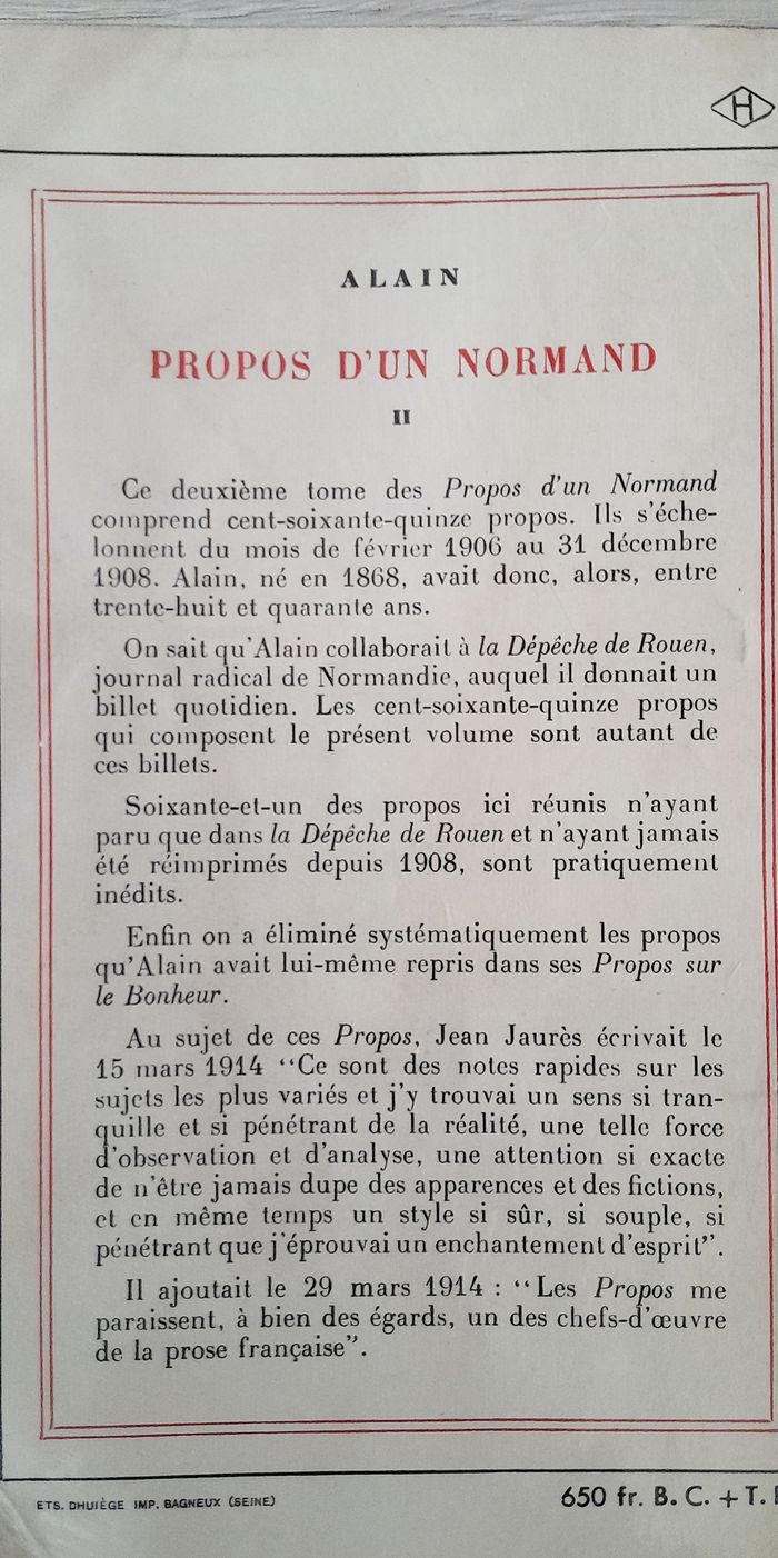 Alain - Propos d'un normand 1906-1914 - 5 tomes Philosophie 1ères éditions - photo numéro 5