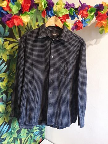 Chemise carreaux fin manches longues