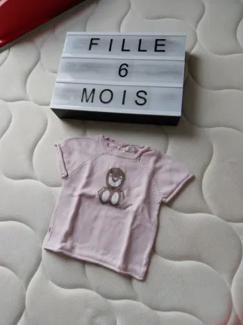 Tee-shirt manche courte fille 6 mois Obaibi