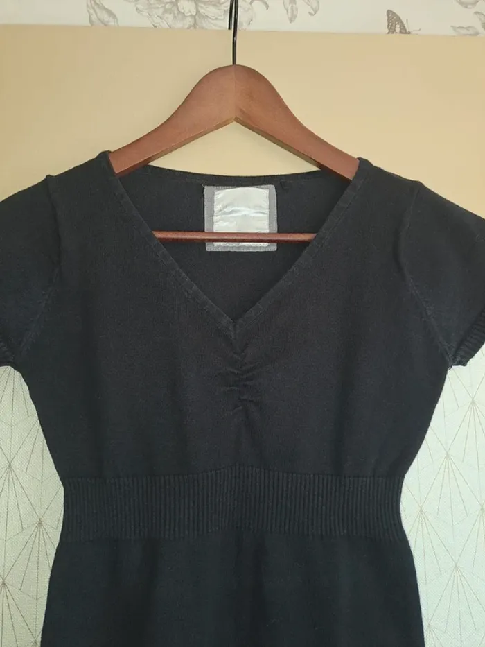 Robe tunique manches courtes turban collection noire femme M tbe couleur légèrement passée - photo numéro 3