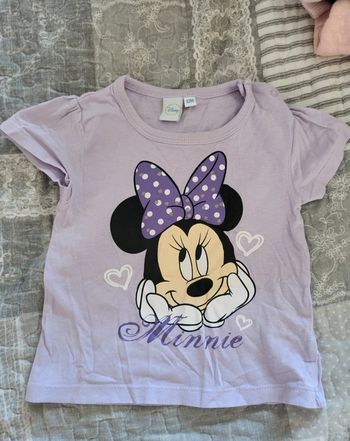 Tee shirt violet minnie 12 mois