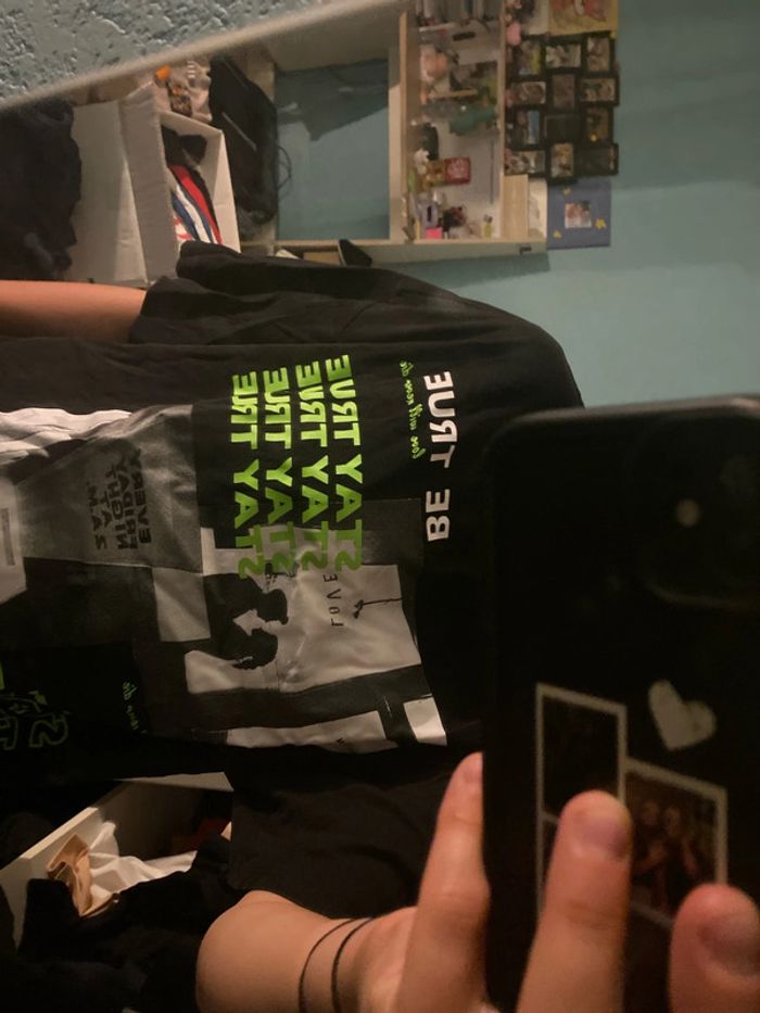 t shirt oversize shein noir à dessin imprimé - photo numéro 3
