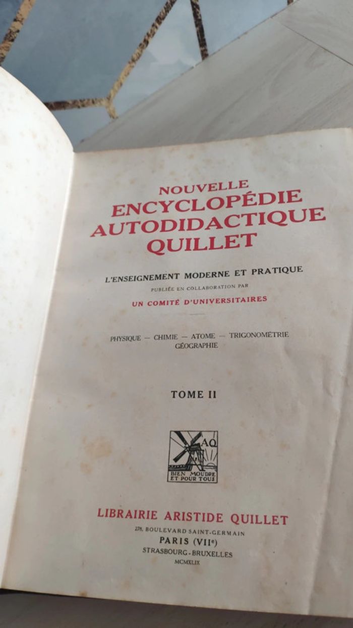 Livre nouvelle Encyclopédie autodidactique Quillet tome 2 1949 physique chimie trigonométrie - photo numéro 9