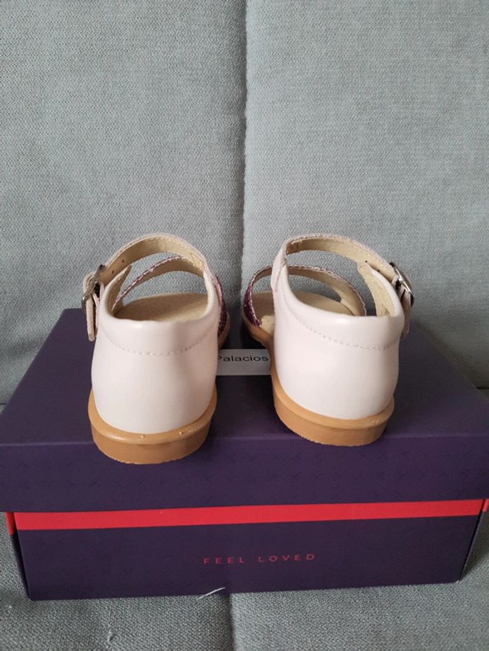 Sandales nu-pieds en cuir rose gliter Lola Palacios pointure 24 neuf avec étiquettes - photo numéro 5