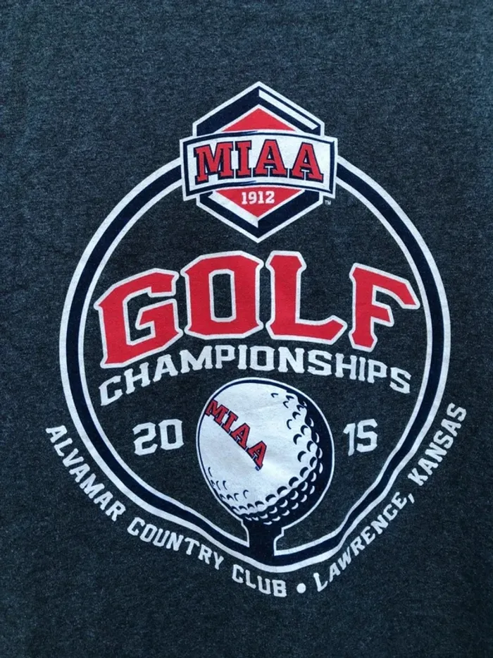 Gildan grey T-shirt MIAA 2015 Golf Championship USA Mens S - photo numéro 2