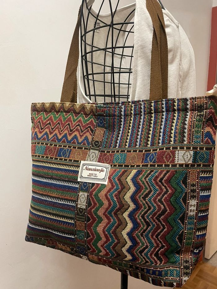 Magnifique sac ethnique fourre-tout multicolore - photo numéro 8