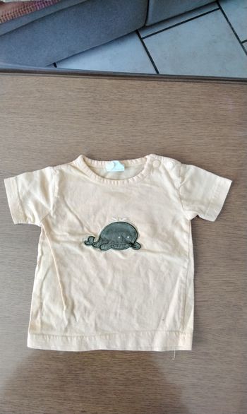 T-shirt manches courtes  , jaune  , 1Mois