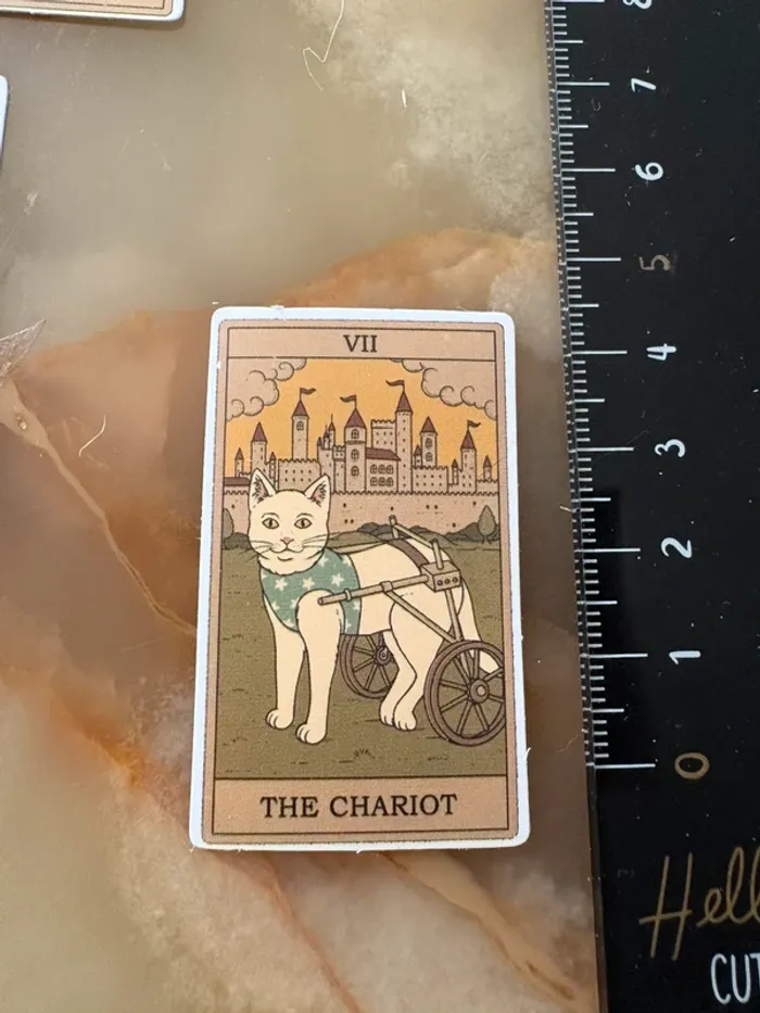 Stickers autocollants thème carte de tarot chats - photo numéro 4