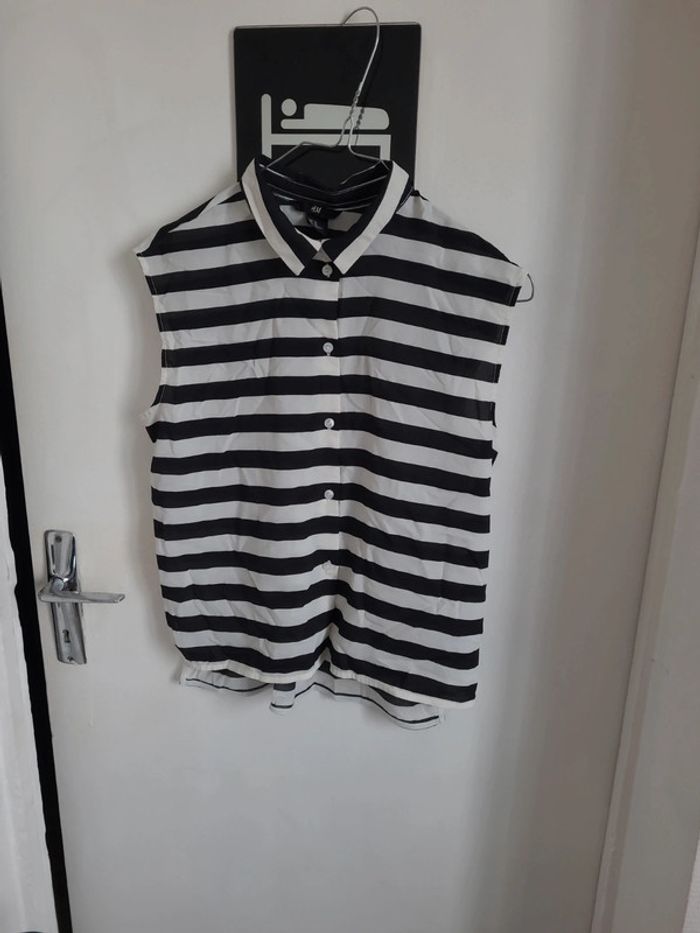 Chemise sans manche rayure