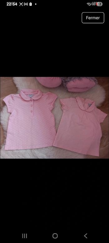 Lots de 2  tee-shirt col  12/18 mois Fagottino 